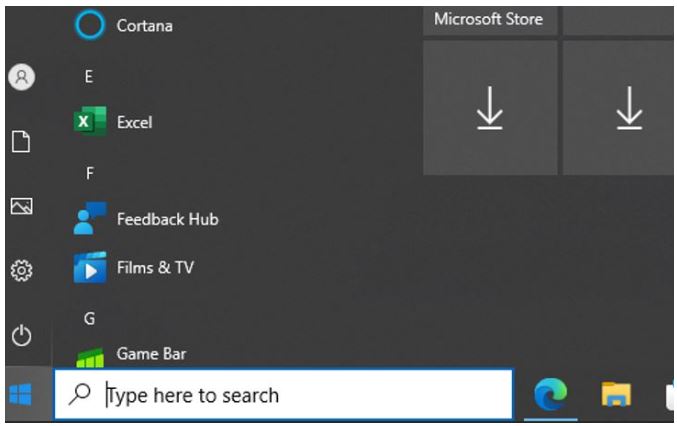 Tap the windows start button and tap on "settings" icon